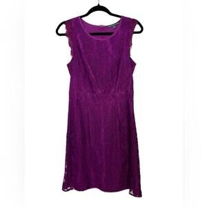 Brixon Ivy l Purple Sleeve Lace Sheath Dress Small